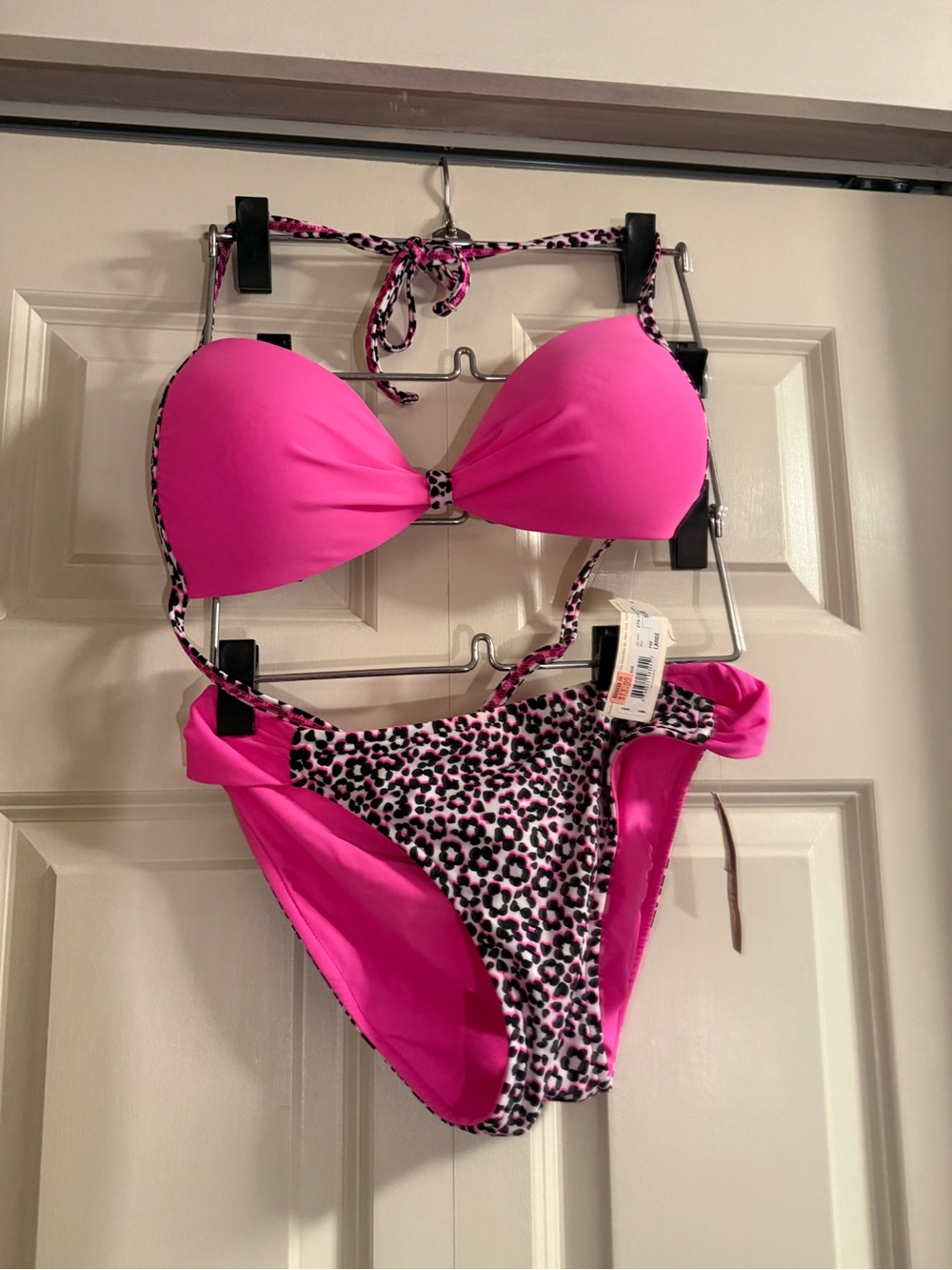 Arizona Jean Company Hot Pink Leopard Print Bikini Set - Picture 2 of 6